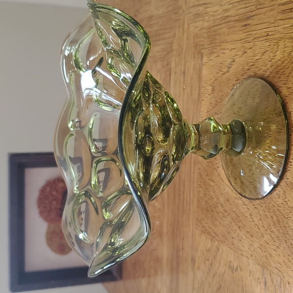 Imperial Glass Verde Provincial Compote 💚 - Picture 3 of 7